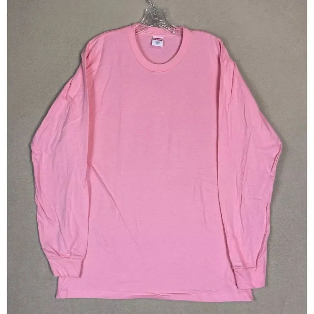 NWOT Supreme LARGE pink long sleeved t-shirt.